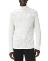 John Varvatos Alistair Broken Argyle Turtleneck Sweater In White