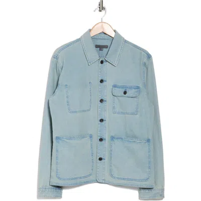 John Varvatos Alleck Utility Cotton Shirt Jacket In Fade Away Blue