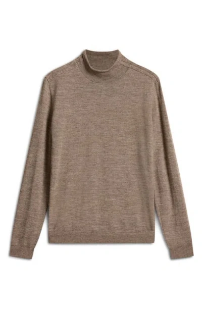 John Varvatos Alonte Alpaca & Silk Mock Neck Sweater In Nutmeg