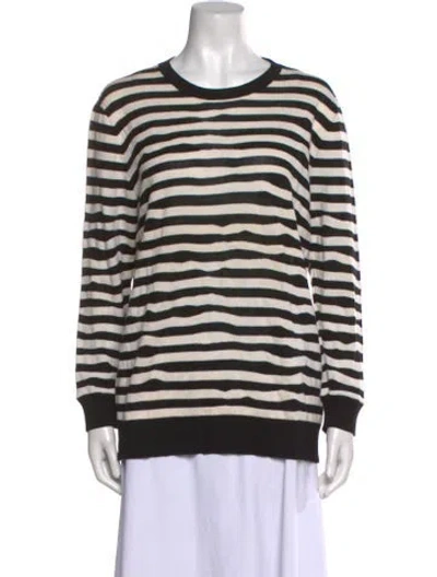 Pre-owned John Varvatos Alpaca Striped Sweater In Black