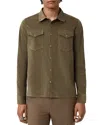 John Varvatos Andres Western Herringbone Faux Suede Snap-up Shirt In Brown