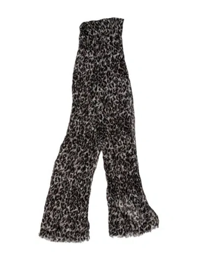 Pre-owned John Varvatos Animal Print Scarf W/ Tags In Black