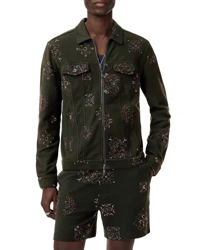 John Varvatos Anthony Trucker Jacket In Moss
