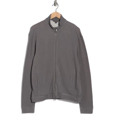 John Varvatos Antoine Double Knit Zip Jacket In Gray