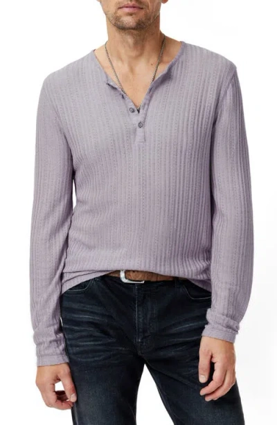 John Varvatos Araujo Regular Fit Rib Henley In Dry Fig Heather