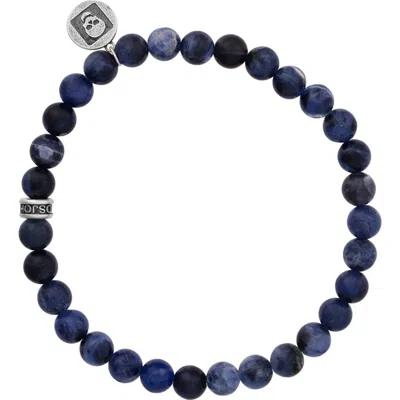 John Varvatos Artisan Beaded Lapis Stretch Bracelet