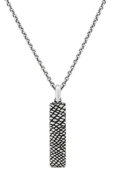 John Varvatos Artisan Sterling Silver Bar Pendant Necklace In Metallic