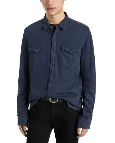 John Varvatos Arvon Cotton Textured Knit Button Down Western Shirt In Brown
