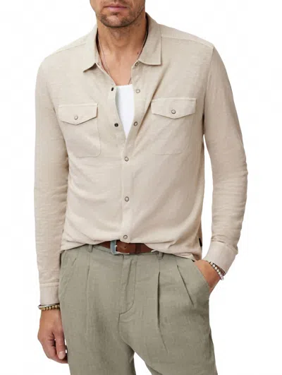 John Varvatos Arvon Western Knit Shirt In Almond In White