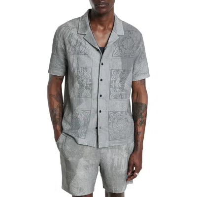 John Varvatos Arya Summer Oases Camp Shirt In Stone Grey