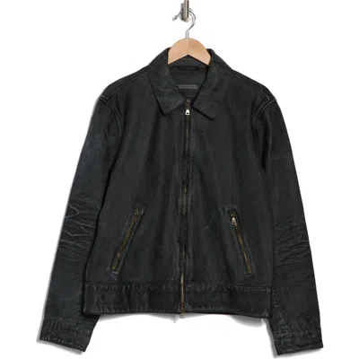 John Varvatos Asher Heritage Leather Jacket In Black