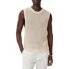 John Varvatos Augusto Chunky Wool & Linen Sweater Vest In Eggshell