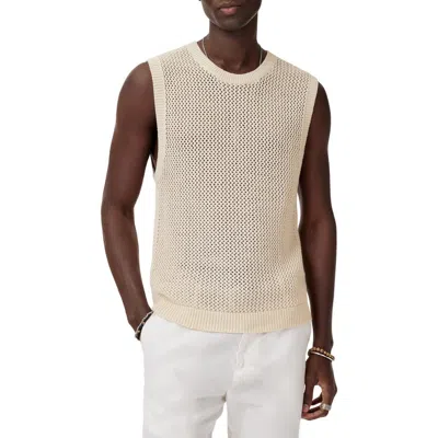 John Varvatos Augusto Chunky Wool & Linen Sweater Vest In Eggshell