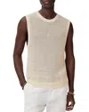 John Varvatos Augusto Open Stitch Tank Top In Eggshell