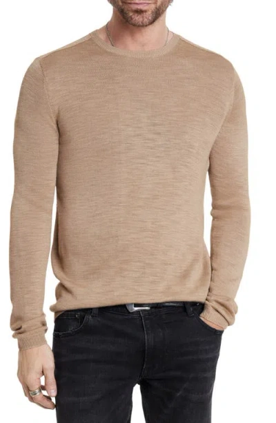 John Varvatos Aviero Silk Crewneck Sweater In Almond