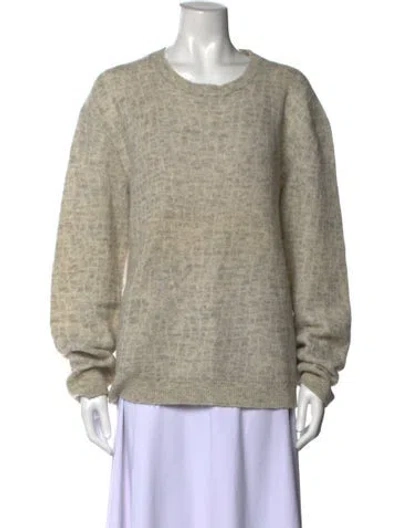 Pre-owned John Varvatos Baby Alpaca Patterned Sweater In Grey