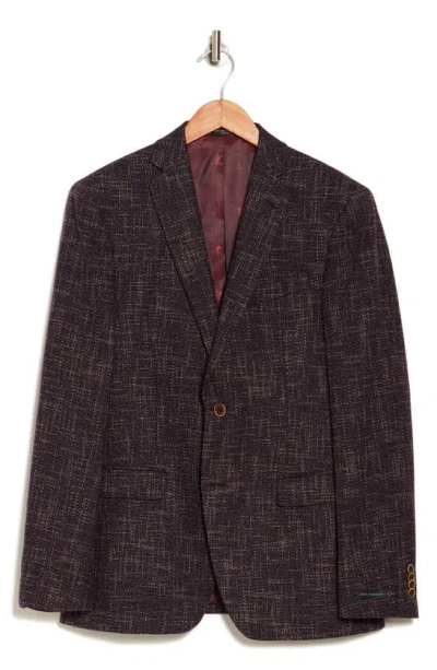 John Varvatos Bedford Two Button Wool Blend Sport Coat In Navy And Burgundy