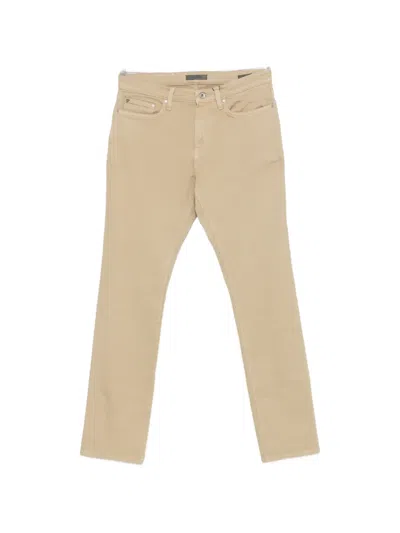 John Varvatos Belt-loop Logo-patch Jeans In Brown