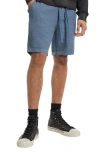 John Varvatos Benson Linen Blend Drawstring Shorts In Dutch Blue