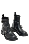 John Varvatos Bergen Black Moto Boot In Black