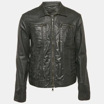 Pre-owned John Varvatos Black Denim Zip-up Jacket M