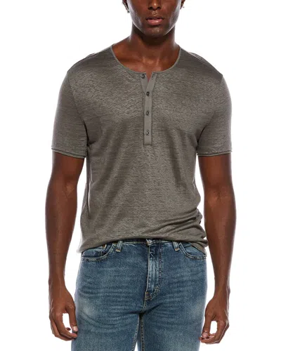 John Varvatos Bleecker Regular Fit Linen Henley In Pattern