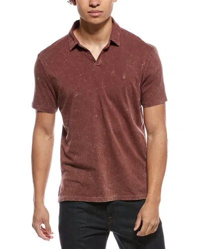 John Varvatos Bodhi Marble Polo Shirt In Brown