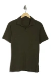 John Varvatos Bodhi Marble Wash Polo In Deep Olive