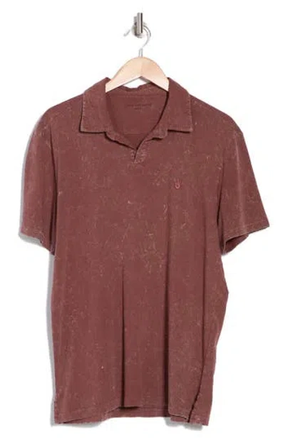 John Varvatos Bodhi Marble Wash Polo In Mauve Wood