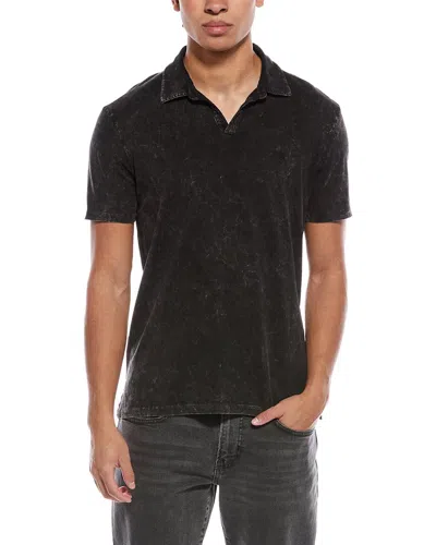 John Varvatos Bodhi Marble Wash Polo Short In Black