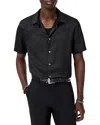John Varvatos Bodie Short Sleeve Button-up Shirt In Black