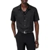 John Varvatos Bodie Short Sleeve Button-up Shirt In Black