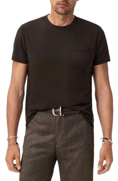 John Varvatos Bond Burnout Pocket T-shirt In Brown
