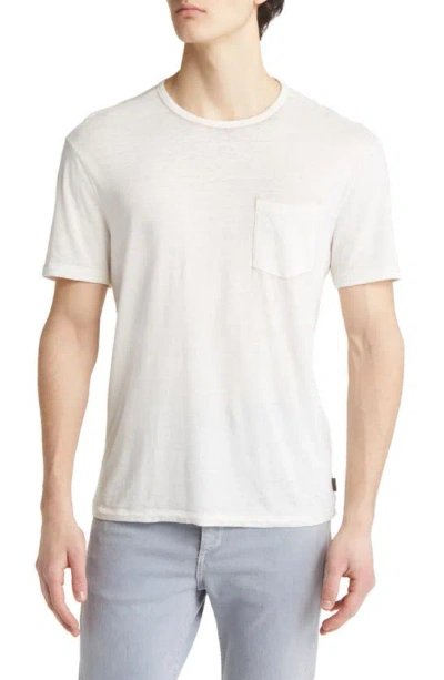 John Varvatos Bond Burnout Pocket Tee In Salt