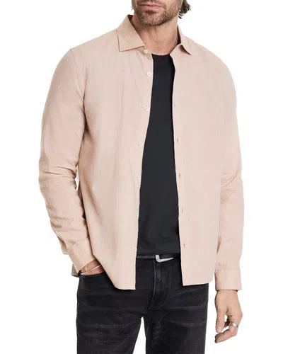 John Varvatos Brett Band Collar Shirt In Pink