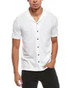 John Varvatos Brewer Organic Cotton Camp Shirt In White