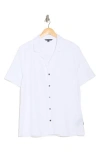 John Varvatos Brewer Organic Cotton Camp Shirt In White
