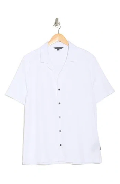 John Varvatos Brewer Organic Cotton Camp Shirt In White