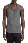 John Varvatos Broome Slim Fit Linen Tank In Seal Grey