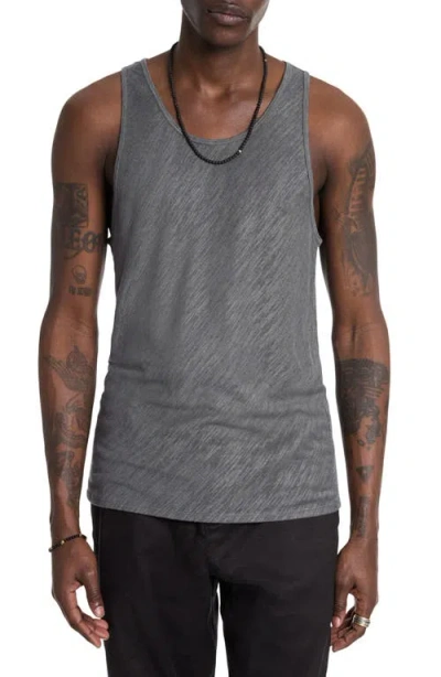 John Varvatos Broome Slim Fit Linen Tank In Seal Grey