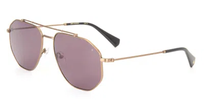 John Varvatos Brown Pilot Men's Sunglasses Sjv570 P0av 58 In Gold