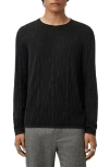 John Varvatos Brycen Broken Argyle Organic Cotton Sweater In Black