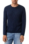 John Varvatos Brycen Broken Argyle Organic Cotton Sweater In Blue