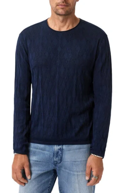 JOHN VARVATOS JOHN VARVATOS BRYCEN BROKEN ARGYLE ORGANIC COTTON SWEATER