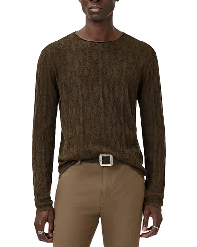 John Varvatos Brycen Broken Argyle Texture Sweater In Green