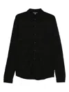 John Varvatos Redmond Herringbone Jacquard Knit Button-up Shirt In Black