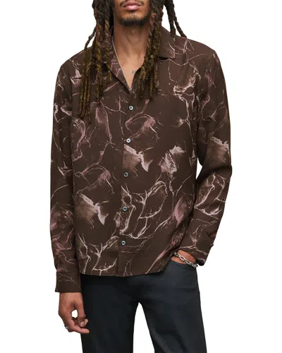 John Varvatos Button Slim Fit Shirt In Brown