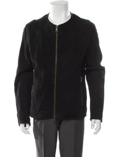 Pre-owned John Varvatos Calfskin Moto Jacket In Black