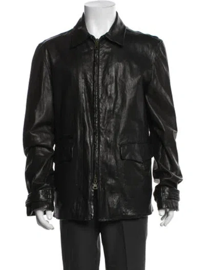 Pre-owned John Varvatos Calfskin Utility Jacket In Brown
