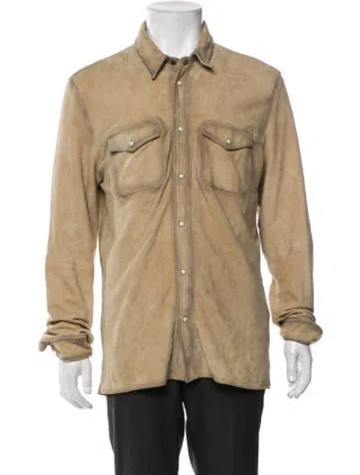 Pre-owned John Varvatos Calfskin Utility Jacket In Neutral